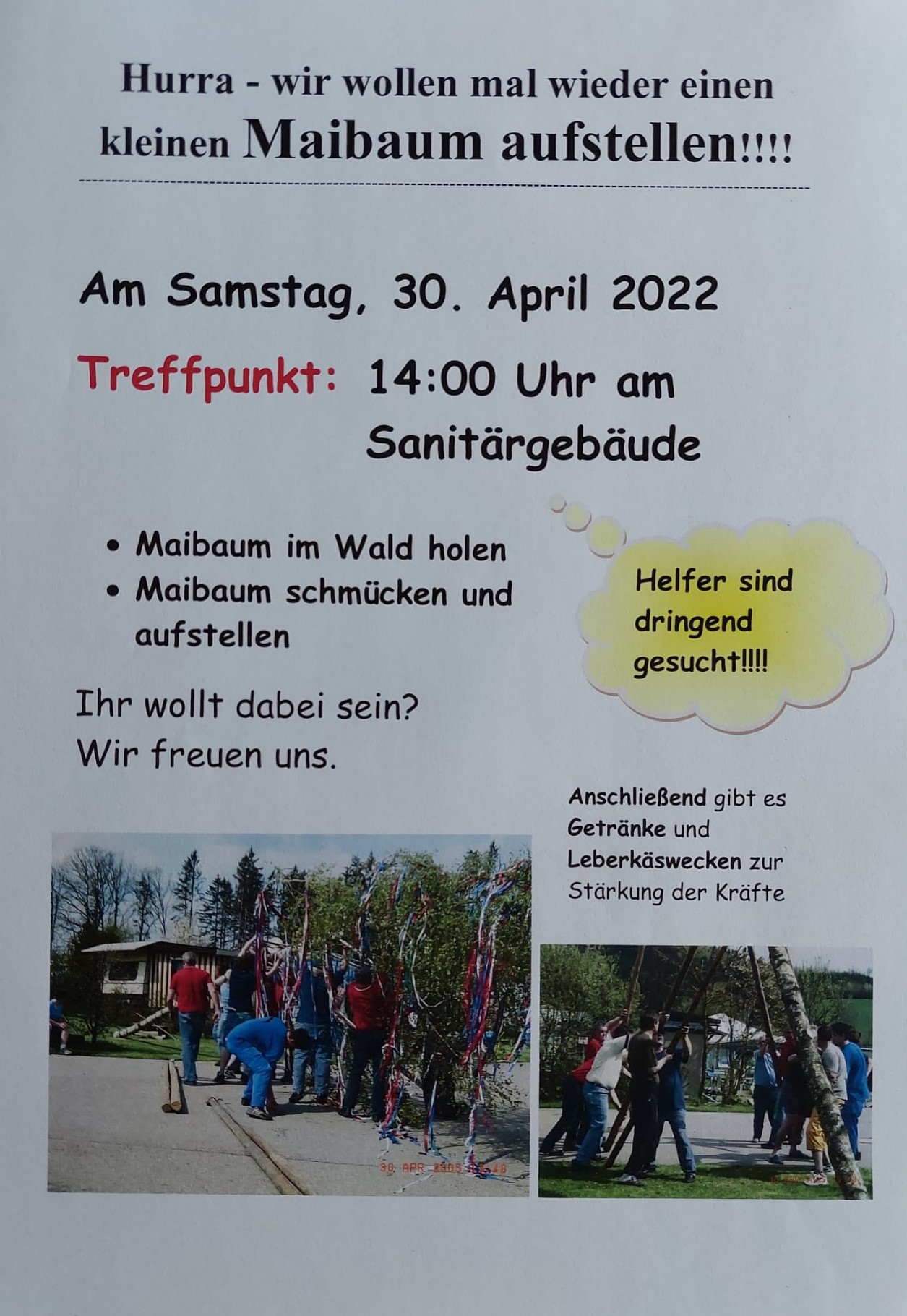 Maibaum stellen am 28.04.2024